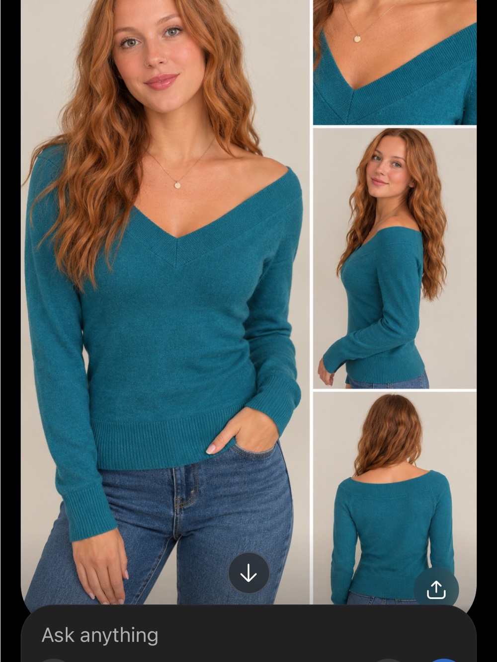Banana Republic Teal V-Neck Lightweight Sweater